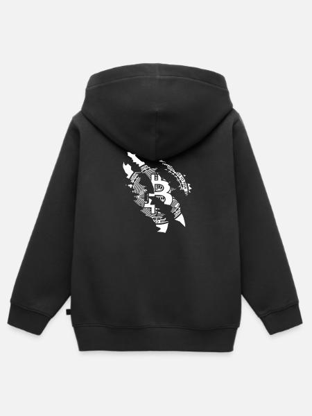 Cryptocurrency Bitcoin Art - Kinder Premium Organic Zip Hoodie - Schwarz