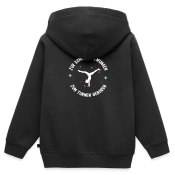 Turnen Schule Kinder Gymnastik Akrobatik Turnerin - Kinder Premium Organic Zip Hoodie - Schwarz - Hinten - AI Model Kid Male (0cm)