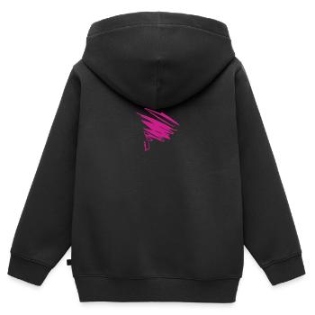 Kind mit Lieblingsfarbe Pink Geschenk - Kinder Premium Organic Zip Hoodie - Schwarz - Hinten - AI Model Kid Male (0cm)