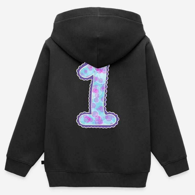Premier anniversaire - Sweat Premium à capuche zippé enfant bio - noir