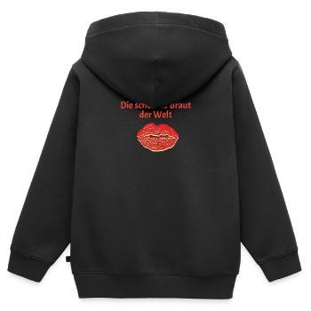 schönste Braut - Kinder Premium Organic Zip Hoodie - Schwarz - Hinten - AI Model Kid Male (0cm)