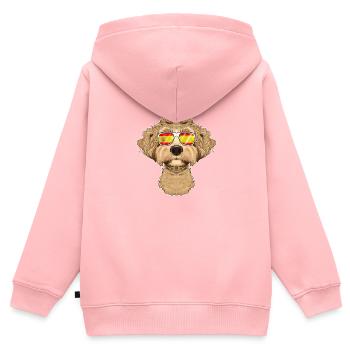 Labaradoodle I Spain Sunglasses I Spanish Flag - Kinder Premium Organic Zip Hoodie - Rosa - Hinten - AI Model Kid Female (0cm)