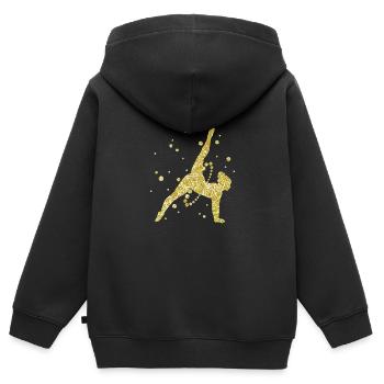 Kunstturnen - Kinder Premium Organic Zip Hoodie - Schwarz - Hinten - AI Model Kid Male (0cm)