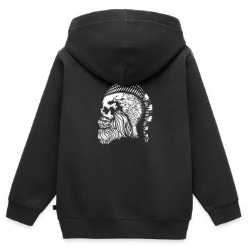 Viking Odin - Sweat Premium à capuche zippé enfant bio - noir - Dos - AI Model Kid Male (0cm)