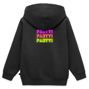Party - Kinder Premium Organic Zip Hoodie - Schwarz - Hinten - AI Model Kid Male (0cm)