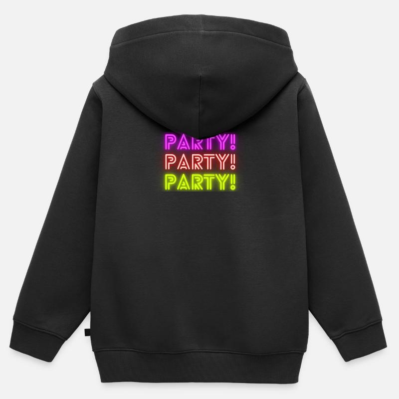 fête - Sweat Premium à capuche zippé enfant bio - noir