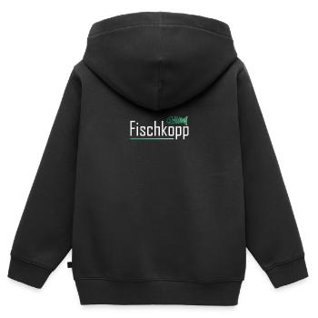Fischkopp Fischkopf Nordsee Ostsee Ostfriese - Kinder Premium Organic Zip Hoodie - Schwarz - Hinten - AI Model Kid Male (0cm)