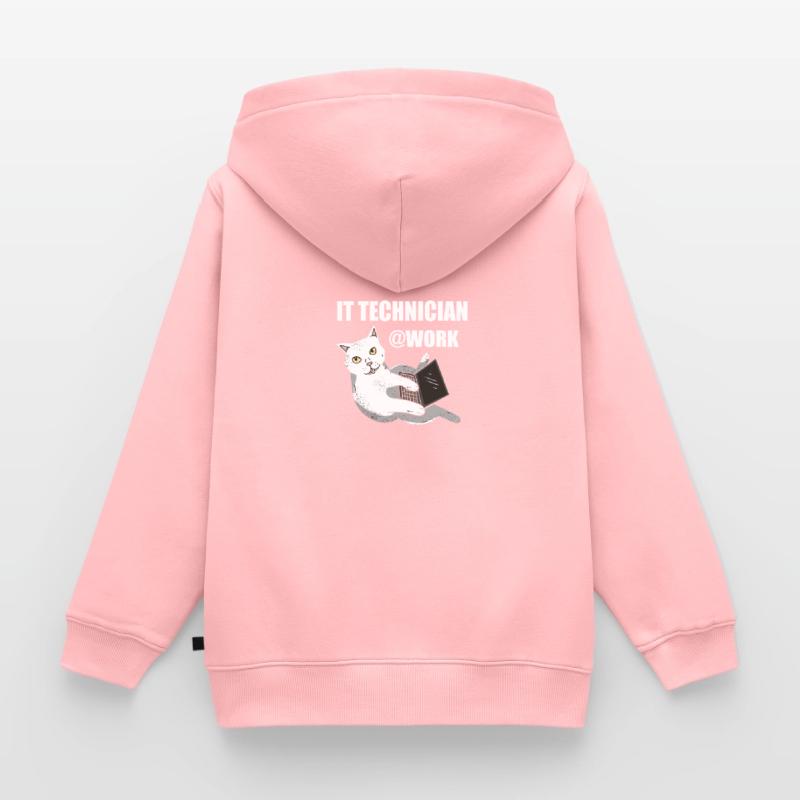 IT Techniker Katze Programmierer Techie Kinder Premium Organic Zip Hoodie