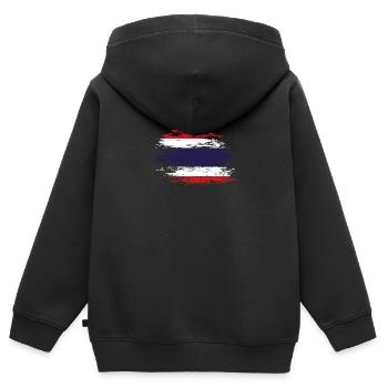 Thailand Flagge used - Kinder Premium Organic Zip Hoodie - Schwarz - Hinten - AI Model Kid Male (0cm)