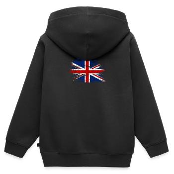 England used - Kinder Premium Organic Zip Hoodie - Schwarz - Hinten - AI Model Kid Male (0cm)