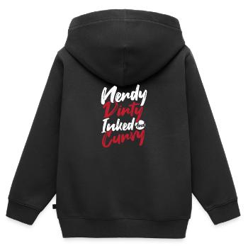 Tattoo Studio Tattoo Artist Nerdy Dirty Inked Curvy - Kids Premium Organic Zip-up Hoodie - black - Back - AI Model Kid Male (0cm)