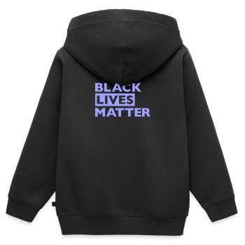 Black Lives Matter Flieder - Kinder Premium Organic Zip Hoodie - Schwarz - Hinten - AI Model Kid Male (0cm)
