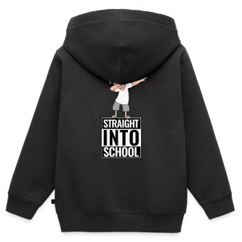 Back to School Straight Into School DAB Dabbing Boy - Kids Premium Organic Zip-up Hoodie - black - Back - AI Model Kid Male (0cm)