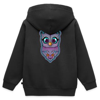 Süße kleine Eule Uhu Vogel Kauz - Kinder Premium Organic Zip Hoodie - Schwarz - Hinten - AI Model Kid Male (0cm)