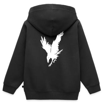 Crow Halloween - Sweat Premium à capuche zippé enfant bio - noir - Dos - AI Model Kid Male (0cm)