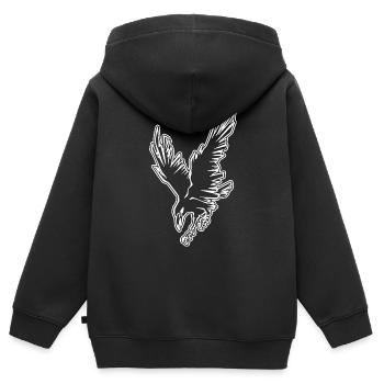 Raben Halloween - Kinder Premium Organic Zip Hoodie - Schwarz - Hinten - AI Model Kid Male (0cm)