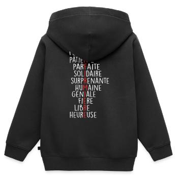 Définition infirmière - Sweat Premium à capuche zippé enfant bio - noir - Dos - AI Model Kid Male (0cm)