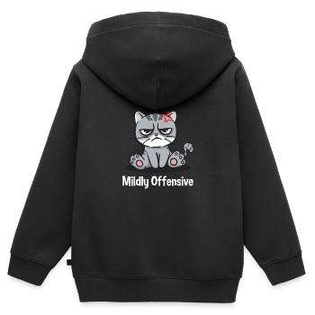 Leicht beleidigende sarkastische lustige Sarkasmus - Kinder Premium Organic Zip Hoodie - Schwarz - Hinten - AI Model Kid Male (0cm)