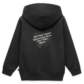 Resolution is it, not thirty funny happy - Kids Premium Organic Zip-up Hoodie - black - Back - AI Model Kid Male (0cm)