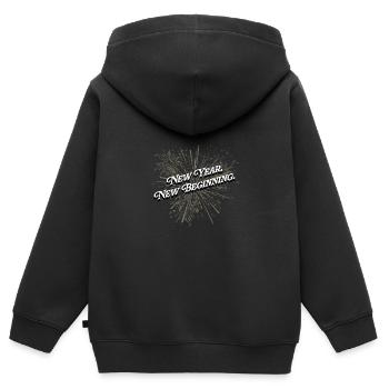 Neues Jahr Neuanfangssprüche erhebende Zitate insp - Kinder Premium Organic Zip Hoodie - Schwarz - Hinten - AI Model Kid Male (0cm)