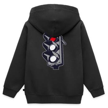 Rote Ampel - Kinder Premium Organic Zip Hoodie - Schwarz - Hinten - AI Model Kid Male (0cm)