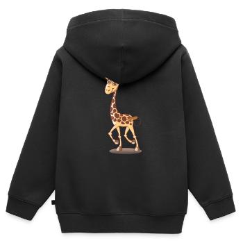 Kuschel-Zoo Giraffe 2 - Kinder Premium Organic Zip Hoodie - Schwarz - Hinten - AI Model Kid Male (0cm)