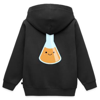 tube à essai flacon tube expérience chimie chimie chimie chimie - Sweat Premium à capuche zippé enfant bio - noir - Dos - AI Model Kid Male (0cm)