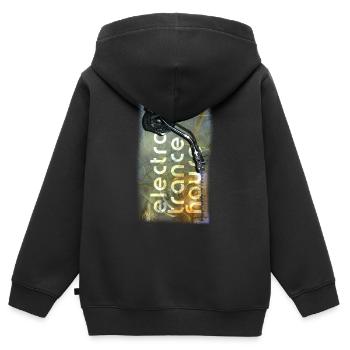 maison electro trance - Sweat Premium à capuche zippé enfant bio - noir - Dos - AI Model Kid Male (0cm)