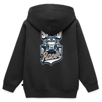 Autorennen - Rennwagen - Sportwagen - Kinder Premium Organic Zip Hoodie - Schwarz - Hinten - AI Model Kid Male (0cm)