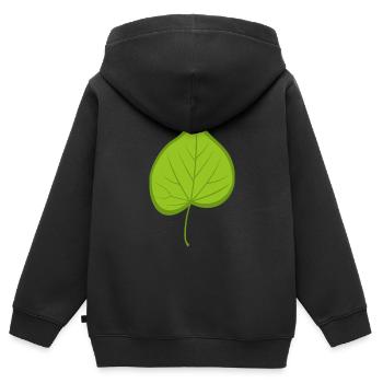 Linde - Kinder Premium Organic Zip Hoodie - Schwarz - Hinten - AI Model Kid Male (0cm)
