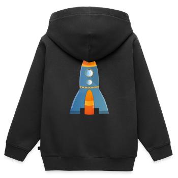 Rocket - Kids Premium Organic Zip-up Hoodie - black - Back - AI Model Kid Male (0cm)