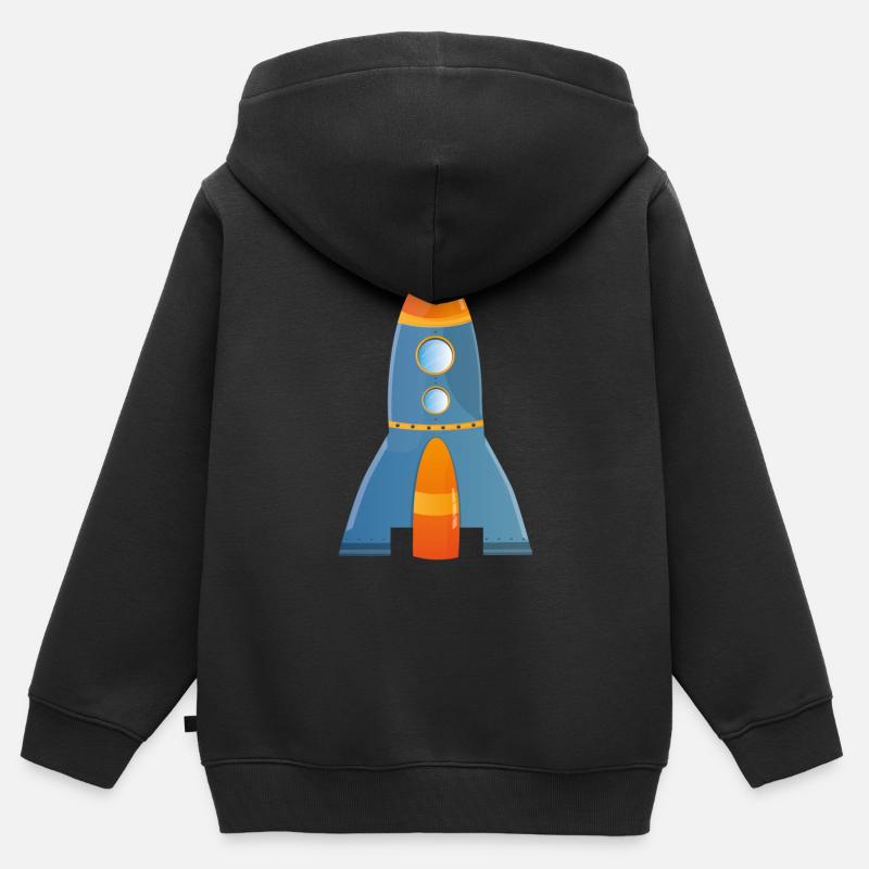 Roquette - Sweat Premium à capuche zippé enfant bio - noir