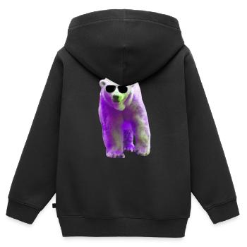 Polar Bear - Eisbär - Kinder Premium Organic Zip Hoodie - Schwarz - Hinten - AI Model Kid Male (0cm)