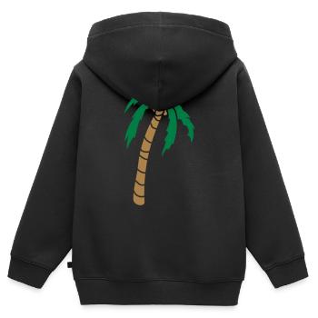 Clipart Palme Design - Kinder Premium Organic Zip Hoodie - Schwarz - Hinten - AI Model Kid Male (0cm)