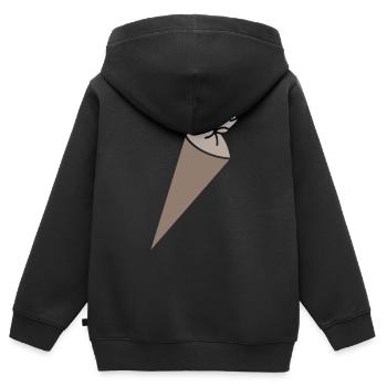 Schultüte zweifärbig - Kinder Premium Organic Zip Hoodie - Schwarz - Hinten - AI Model Kid Male (0cm)