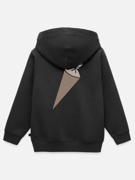 Schultüte zweifärbig - Kinder Premium Organic Zip Hoodie - Schwarz