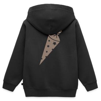 Schultüte mit Sternen einfärbig - Kinder Premium Organic Zip Hoodie - Schwarz - Hinten - AI Model Kid Male (0cm)