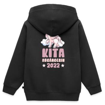 Kita Abgängerin 2022 Einschulung Geschenk Mädchen - Kinder Premium Organic Zip Hoodie - Schwarz - Hinten - AI Model Kid Male (0cm)