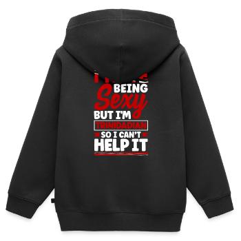 Trinidad et Tobago Drapeau Trinidadian Funny Quote - Sweat Premium à capuche zippé enfant bio - noir - Dos - AI Model Kid Male (0cm)