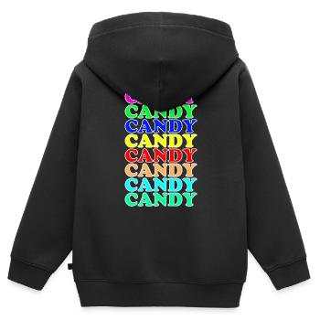 Candy - Kids Premium Organic Zip-up Hoodie - black - Back - AI Model Kid Male (0cm)