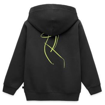 Green R on T-Shirt: Creative R - Kids Premium Organic Zip-up Hoodie - black - Back - AI Model Kid Male (0cm)