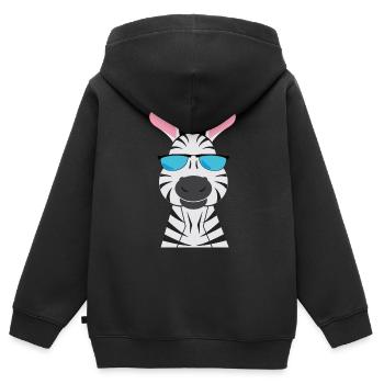 Zebra - Kinder Premium Organic Zip Hoodie - Schwarz - Hinten - AI Model Kid Male (0cm)