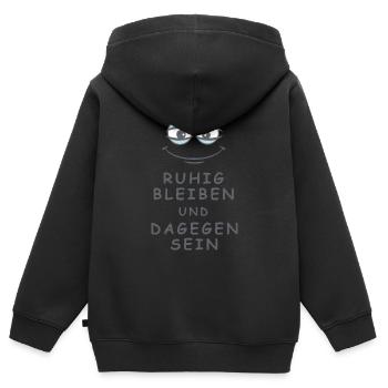 Dagegen sein - Kinder Premium Organic Zip Hoodie - Schwarz - Hinten - AI Model Kid Male (0cm)