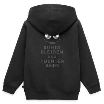 Tochter sein - Kinder Premium Organic Zip Hoodie - Schwarz - Hinten - AI Model Kid Male (0cm)