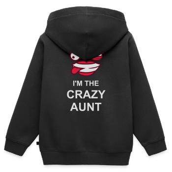 im the crazy aunt - Kinder Premium Organic Zip Hoodie - Schwarz - Hinten - AI Model Kid Male (0cm)