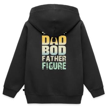 Es ist keine Papa-Bod-Vaterfigur - Kinder Premium Organic Zip Hoodie - Schwarz - Hinten - AI Model Kid Male (0cm)
