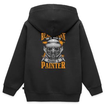 Malerei Spraydose Farbenfroh Baustelle - Kinder Premium Organic Zip Hoodie - Schwarz - Hinten - AI Model Kid Male (0cm)