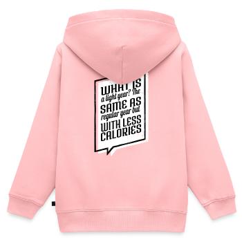 blague ciel nocturne astronomes amateurs de dictons drôles - Sweat Premium à capuche zippé enfant bio - rose - Dos - AI Model Kid Female (0cm)