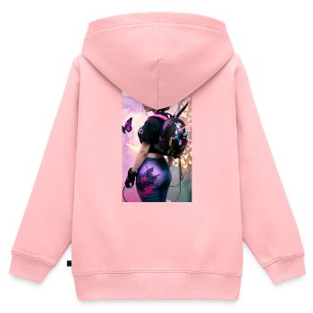 ARTWORK Gamergirl Sia - Kids Premium Organic Zip-up Hoodie - rose - Back - AI Model Kid Female (0cm)
