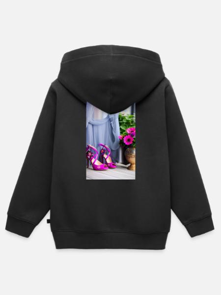 Pink High Heels - Kinder Premium Organic Zip Hoodie - Schwarz